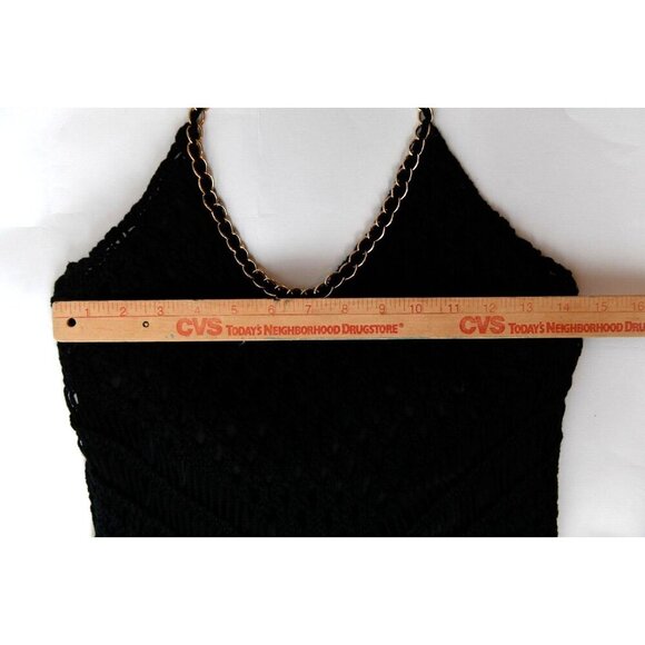 Karen Millen Women's L Black Embroidered Maxi Dress Summer with Fringe - Picture 11 of 13